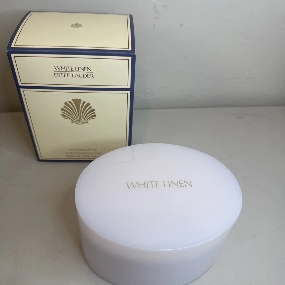 Estee Lauder Perfumed Body Powder- White Linen- Full Size 3.5 oz/100g, NIB